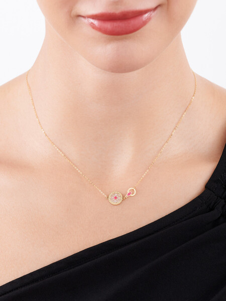 9 K Yellow Gold Necklace with Mother Of Pearl