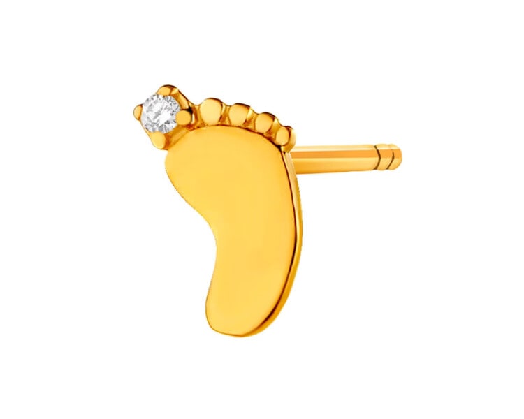 8 K Yellow Gold Earring with Cubic Zirconia