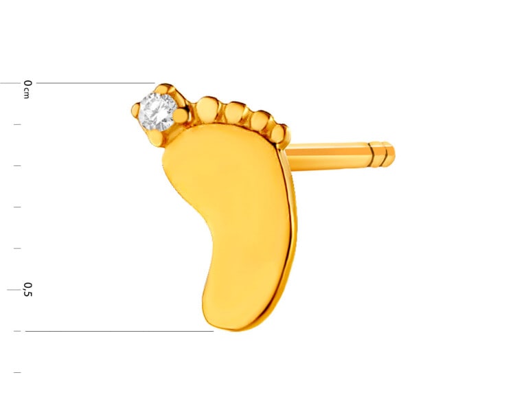 8 K Yellow Gold Earring with Cubic Zirconia