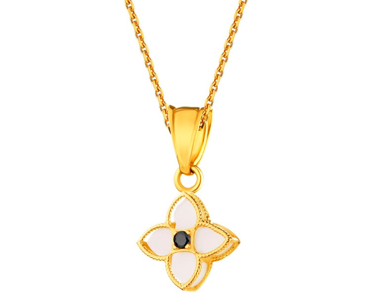 14 K Yellow Gold Pendant with Synthetic Onyx