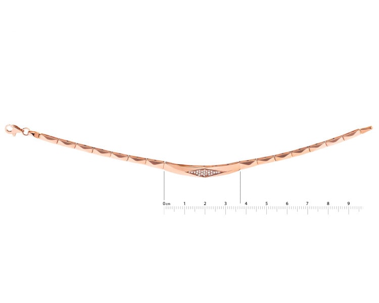 14 K Pink Gold Bracelet with Cubic Zirconia