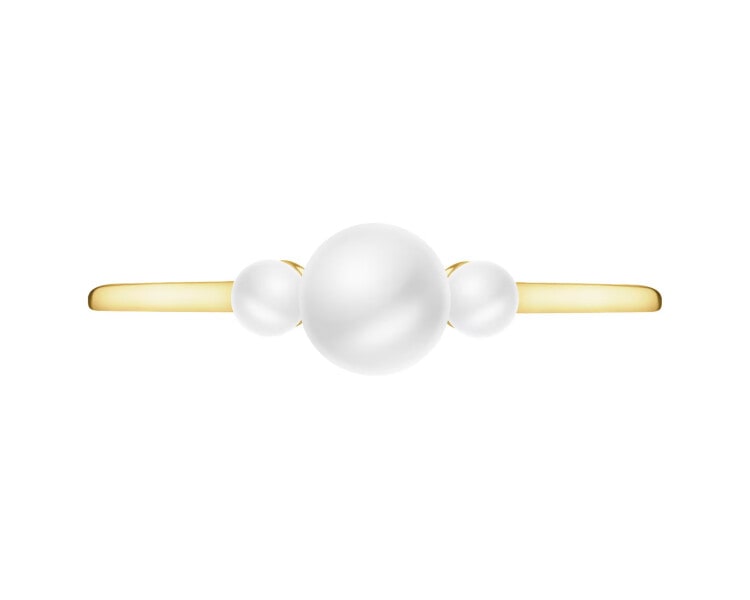 14 K Yellow Gold Ring with Pearl