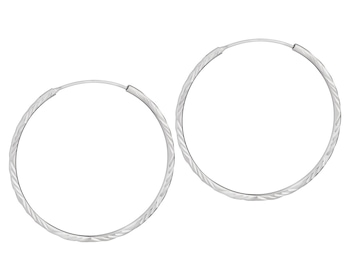 Stříbrné náušnice - kruhy, 40 mm