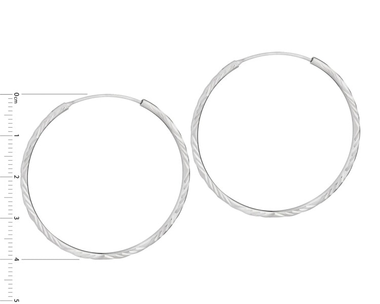 Stříbrné náušnice - kruhy, 40 mm