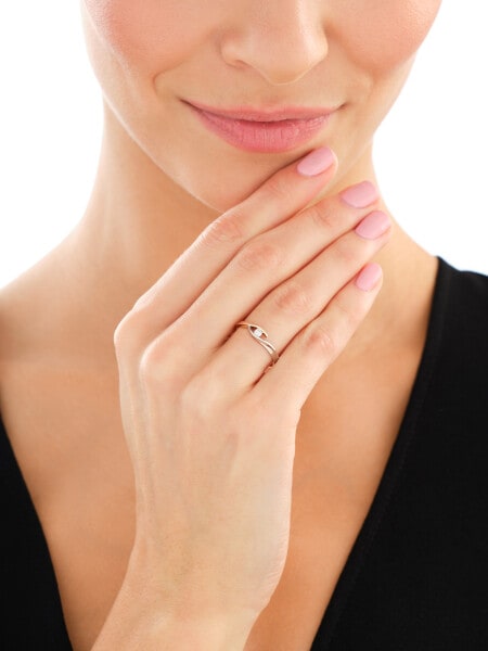 Yellow and white gold ring with brilliant - 0,07 ct - fineness 585