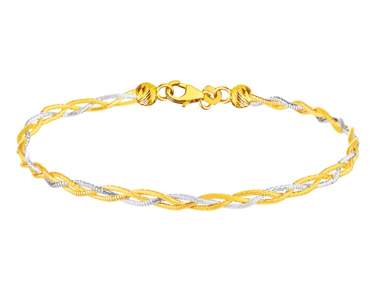 14 K Yellow Gold, White Gold Rigid Bracelet