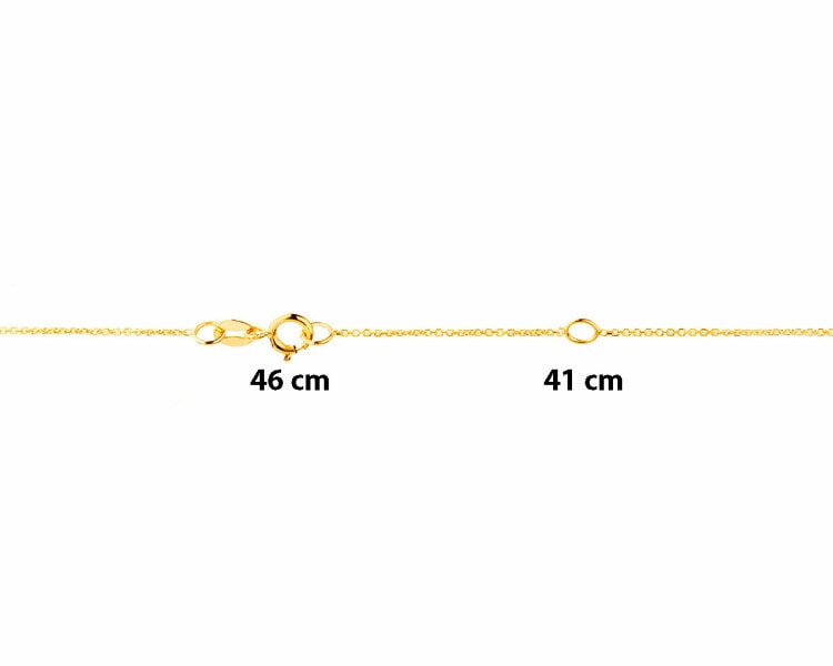 14 K Rhodium-Plated Yellow Gold Necklace with Diamonds 0,50 ct - fineness 14 K