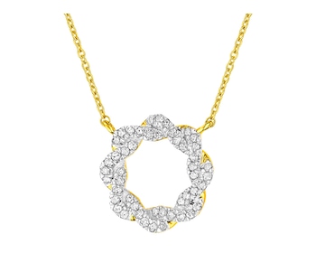 Zlatý náhrdelník s diamanty 0,12 ct - ryzost 585