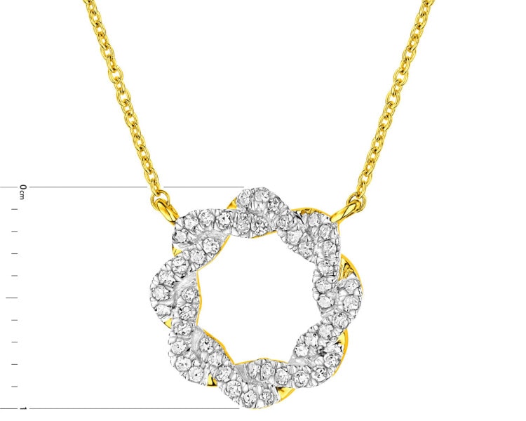 Zlatý náhrdelník s diamanty 0,12 ct - ryzost 585