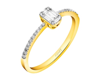 Zlatý prsten s diamanty 0,22 ct - ryzost 585