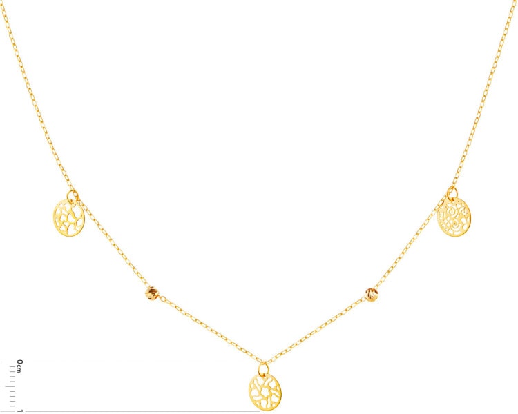 Zlatý náhrdelník, anker - kroužky, kuličky