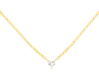 14 K Yellow Gold Necklace with Cubic Zirconia