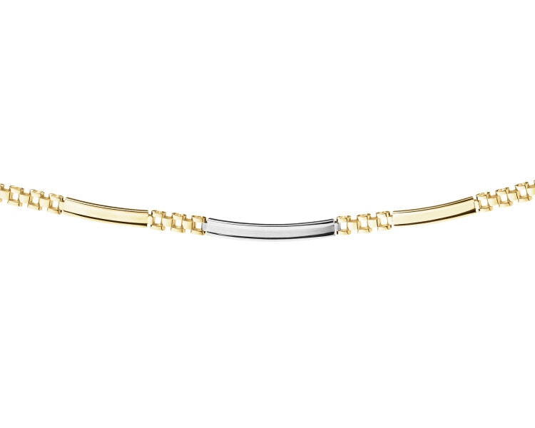 14 K Rhodium-Plated Yellow Gold Bracelet