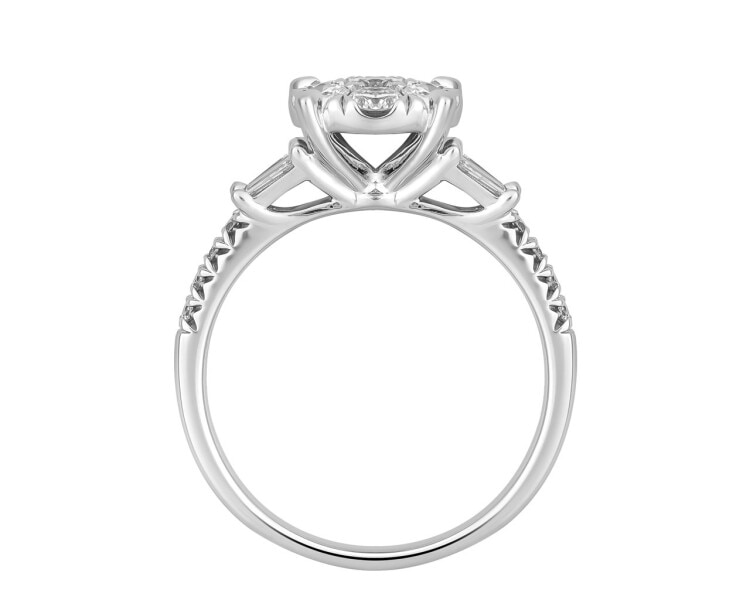 Prsten z bílého zlata s diamanty 0,75 ct - ryzost 585