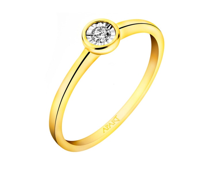 375  Ring with Diamond 0,05 ct - fineness 375