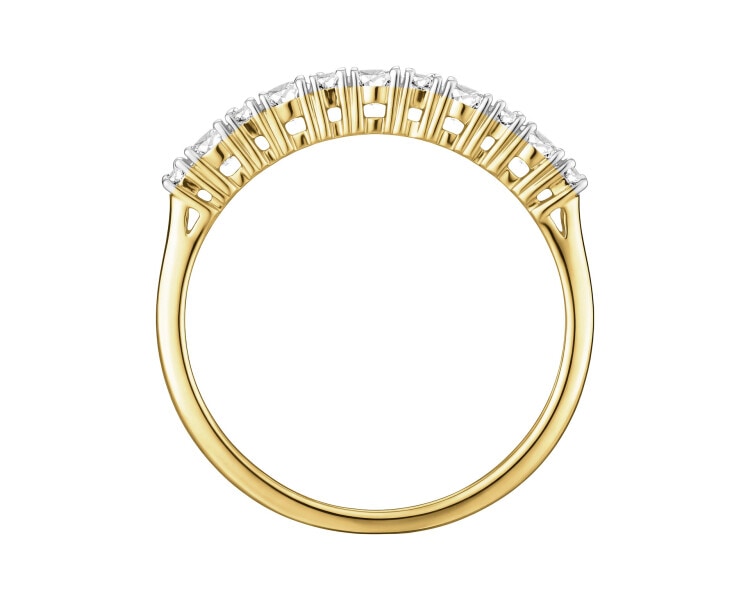 Pierścionek z żółtego złota z brylantami - 0,50 ct - próba 585