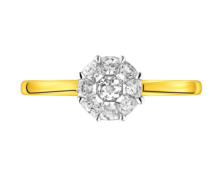 Zlatý prsten s diamanty 0,34 ct - ryzost 585