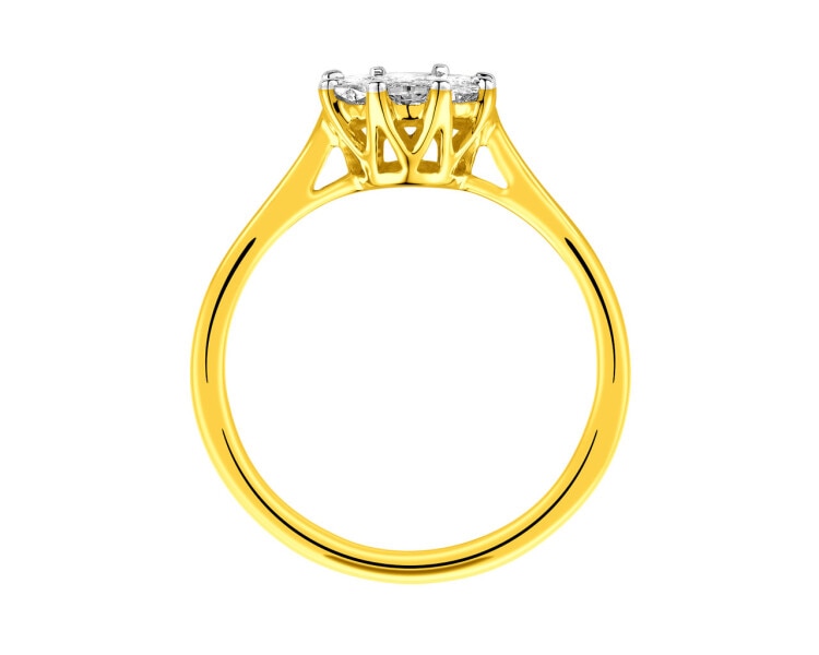 Zlatý prsten s diamanty 0,51 ct - ryzost 585