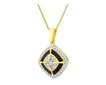 585 Yellow And White Gold Plated Pendant with Diamonds 0,12 ct - fineness 585