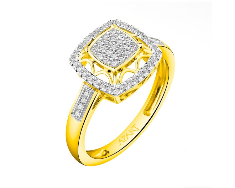 Zlatý prsten s diamanty 0,20 ct - ryzost 585