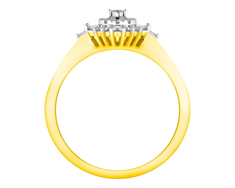 Prsten ze žlutého a bílého zlata s diamanty 0,23 ct - ryzost 585