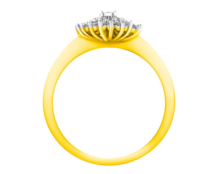 Prsten ze žlutého a bílého zlata s diamanty 0,25 ct - ryzost 585
