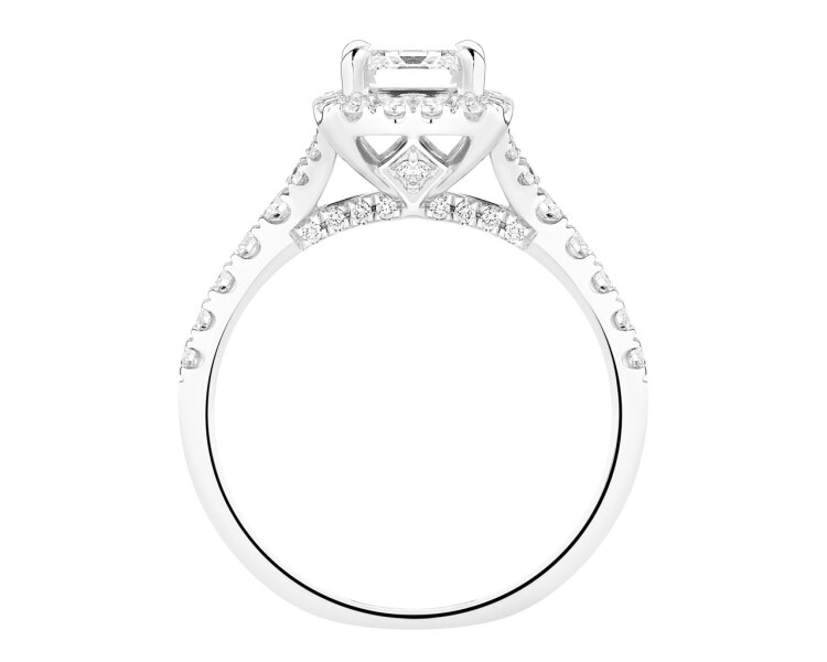 18 K Rhodium-Plated White Gold Ring 2,05 ct - fineness 18 K