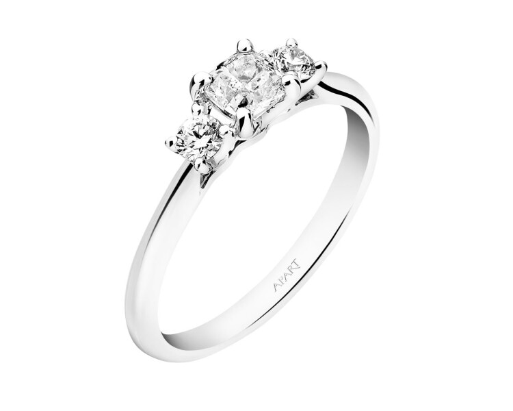 Prsten z bílého zlata s diamanty 0,70 ct - ryzost 585