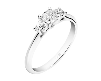 14 K Rhodium-Plated White Gold Ring 0,70 ct - fineness 14 K