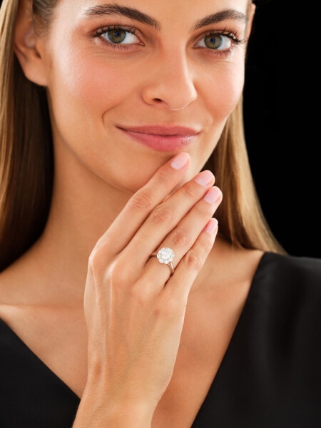 Pierścionek z białego złota z diamentami - VS2/H - 1,76 ct - próba 750