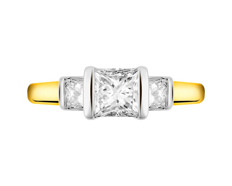 Zlatý prsten s diamanty 1 ct - ryzost 585