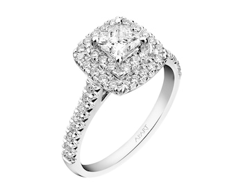14 K Rhodium-Plated White Gold Ring  1,01 ct - fineness 14 K