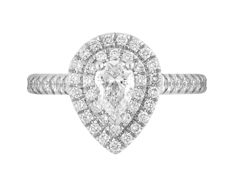Prsten z bílého zlata s diamanty 1 ct - ryzost 585