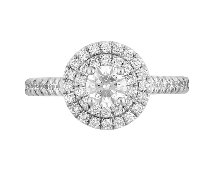 14 K Rhodium-Plated White Gold Ring 1,01 ct - fineness 14 K