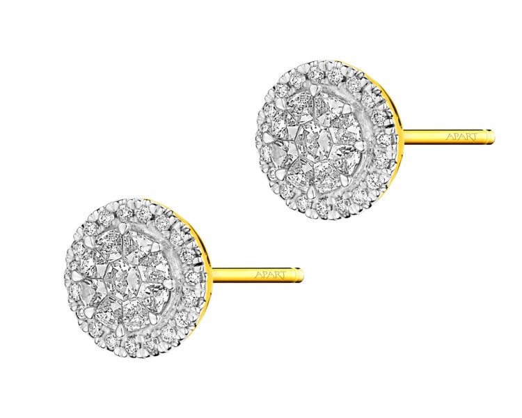Zlaté náušnice s diamanty 0,83 ct - ryzost 585