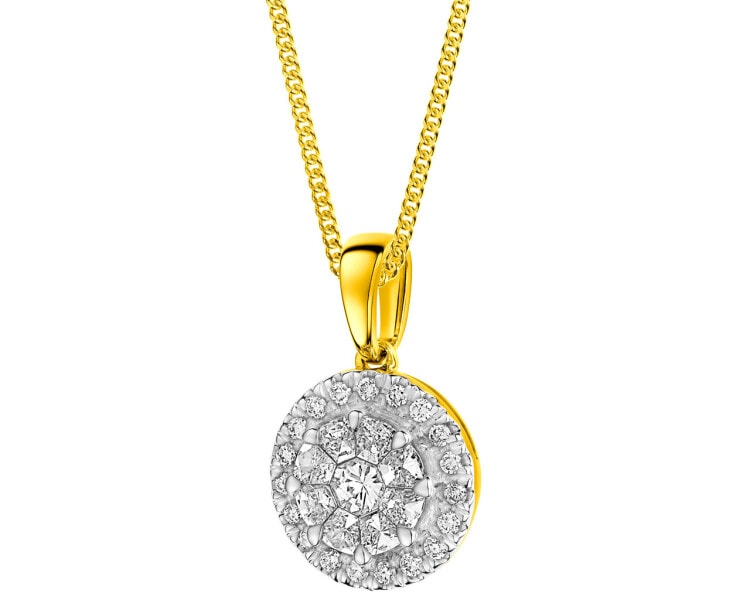 Zlatý přívěsek s diamanty 0,41 ct - ryzost 585