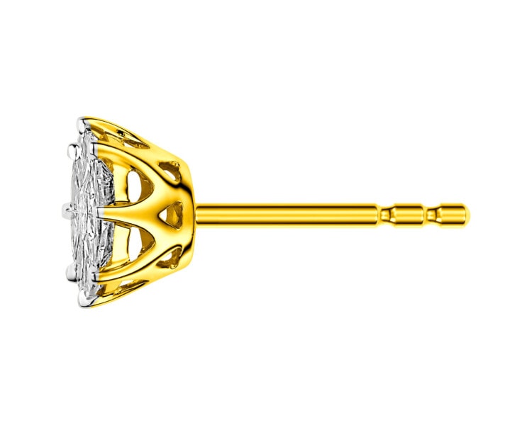 Zlaté náušnice s diamanty 0,66 ct - ryzost 585