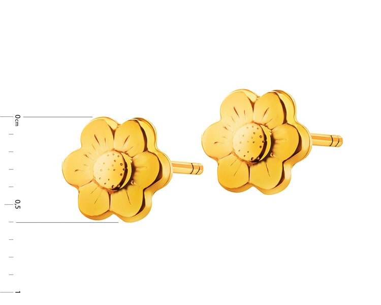 Złote kolczyki - kwiaty