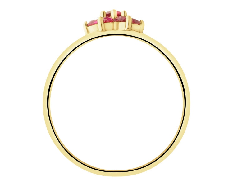 8 K Yellow Gold Ring with Synthetic Ruby