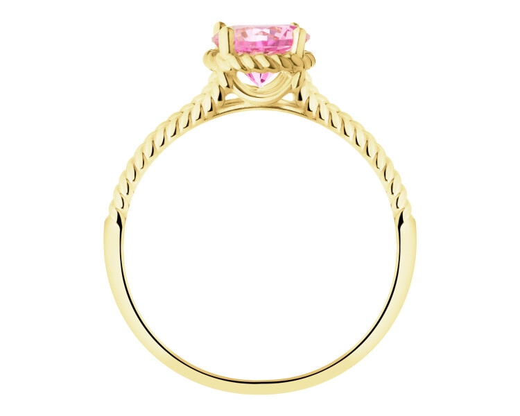 8 K Yellow Gold Ring with Synthetic Ruby