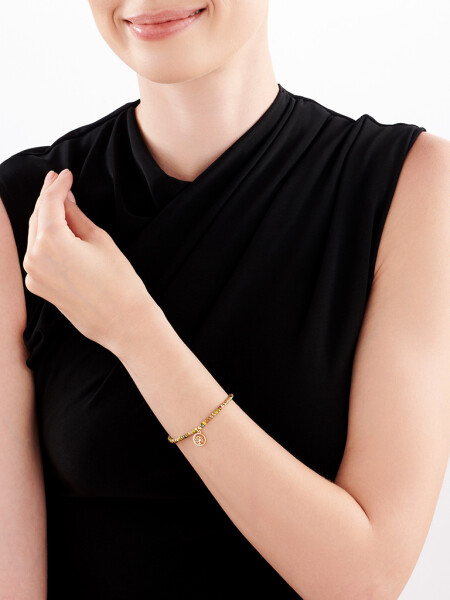 Gold-Plated Brass Bracelet with Glass