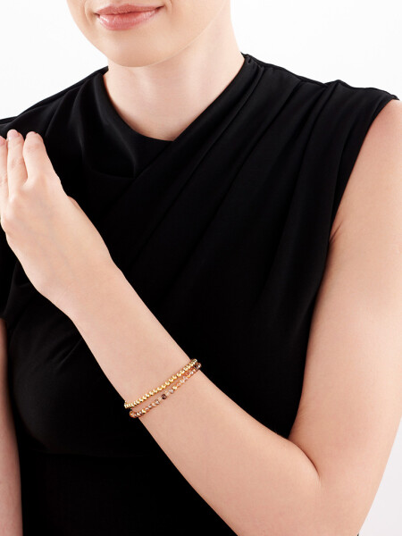Gold-Plated Brass Bracelet with Glass