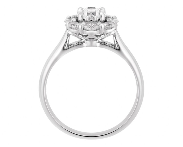 18 K Rhodium-Plated White Gold Ring 1,76 ct - fineness 18 K
