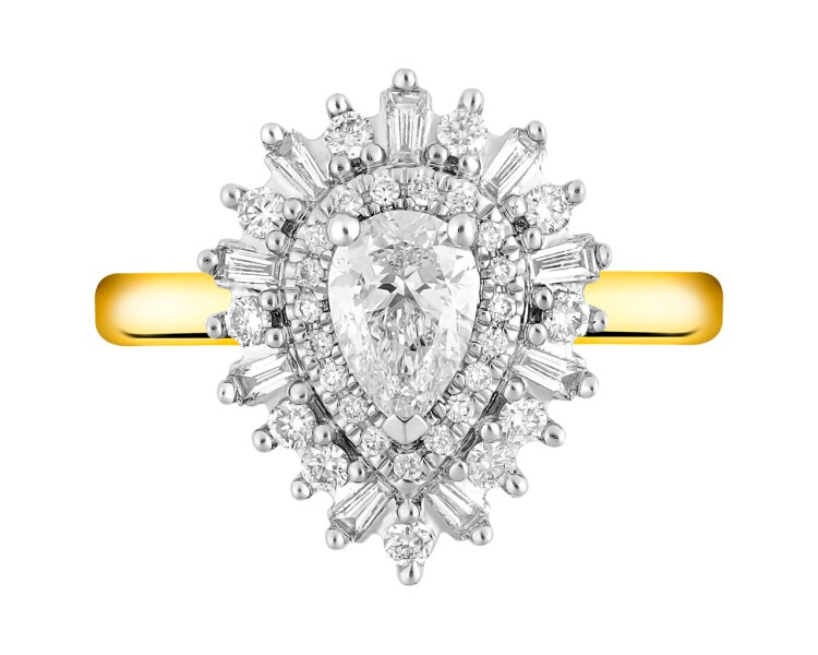 Zlatý prsten s diamanty 0,85 ct - ryzost 585