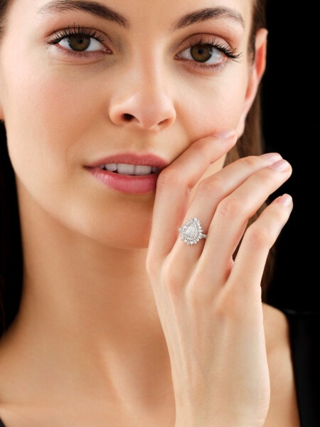 Prsten z bílého zlata s diamanty 0,85 ct - ryzost 585