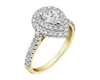 585 Yellow And White Gold Plated Ring 1 ct - fineness 585
