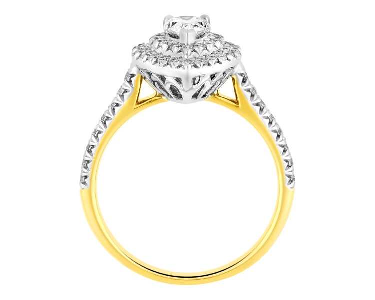 Prsten ze žlutého a bílého zlata s diamanty SI1/G 1 ct - ryzost 585