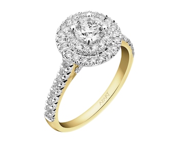 Prsten ze žlutého a bílého zlata s diamanty SI1/H 1,01 ct - ryzost 585