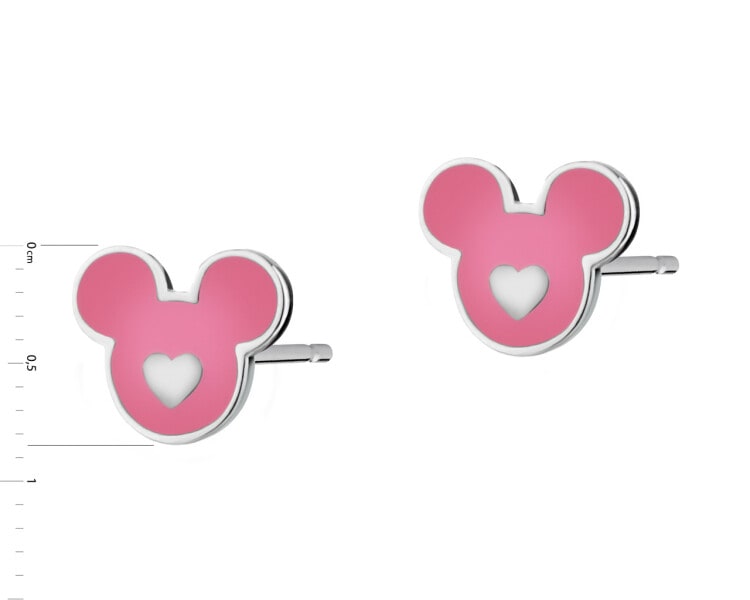 Kolczyki srebrne z emalią - Myszka Mickey, Disney