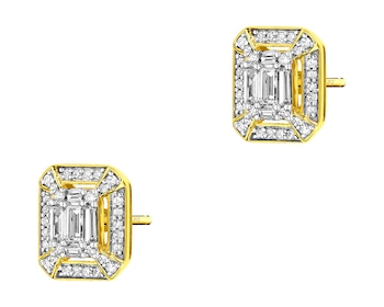 Zlaté náušnice s diamanty 0,33 ct - ryzost 585